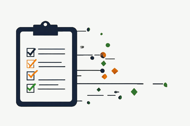A checklist whose completed steps flow outward into an automated run